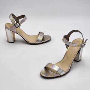 Circus by Sam Edelman Esther Iridescent Silver Sandals Size 8